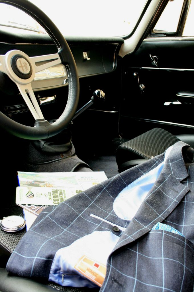 Gray Windowpane Jacket on GTV seat
