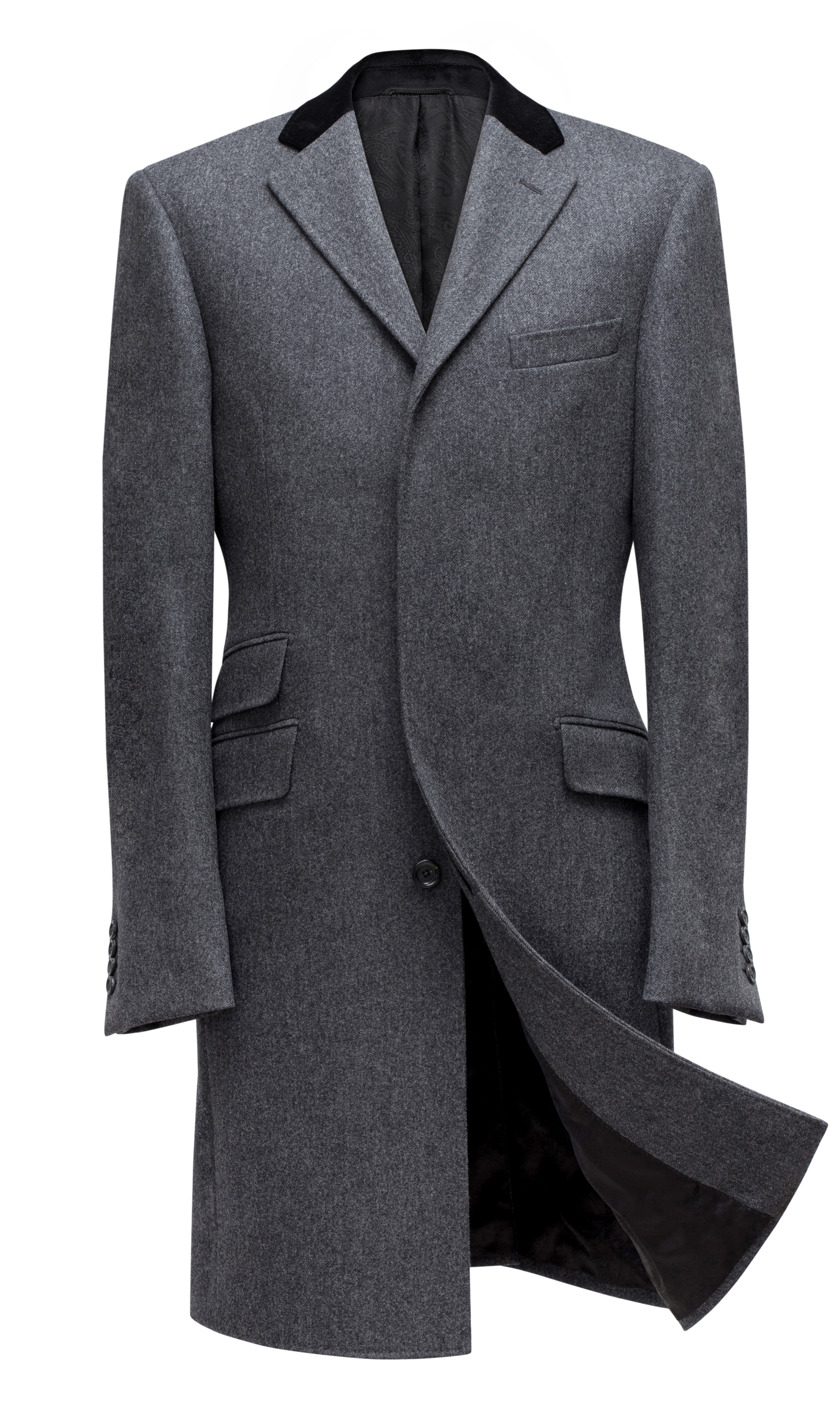 www.richardfox.co Gray Fly Front Covert Coat